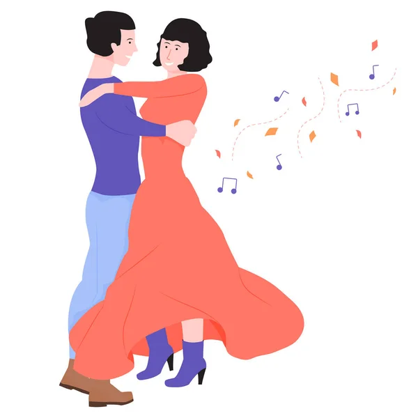 Casal jovem está dançando em uma dança . —  Vetores de Stock