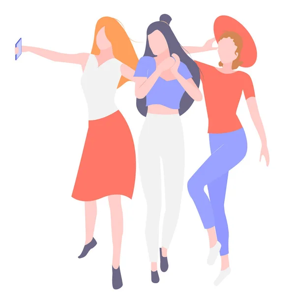 Tres chicas jóvenes novia . — Vector de stock