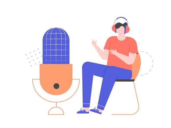 Kayıt podcast 'i, radyo yayını, öğretici ses.