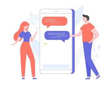 Couple of young people text messaging 