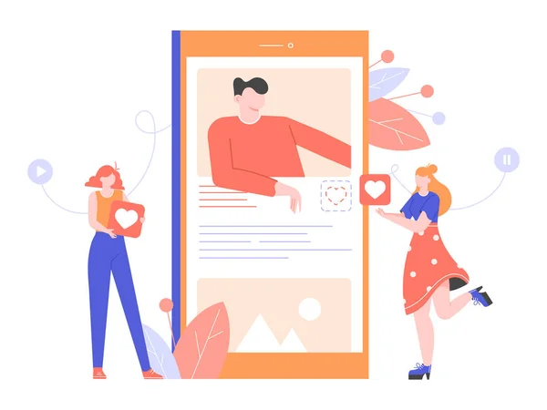 Influencer y blogger . — Vector de stock