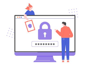 İnternetteki siber güvenlik.