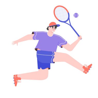 Tenisçi. Tenis raketli bir sporcu.