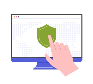 Siber güvenlik ve internet ağ koruması. 