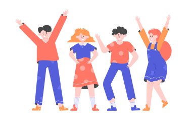 Bir grup çocuk sıraya dizildi.. 