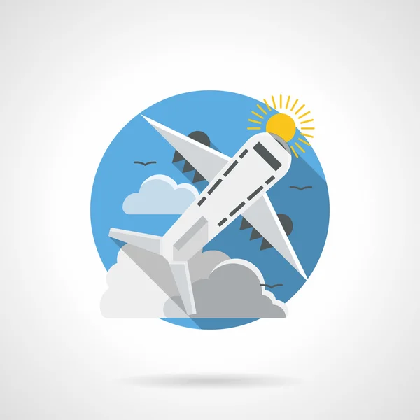 Jet vliegtuig kleur gedetailleerde vector pictogram — Stockvector