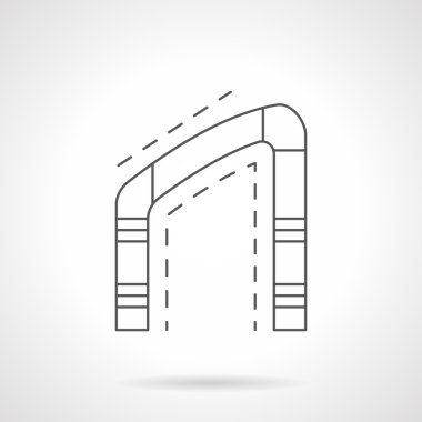 Asimetrik kemer düz çizgi vektör simgesi