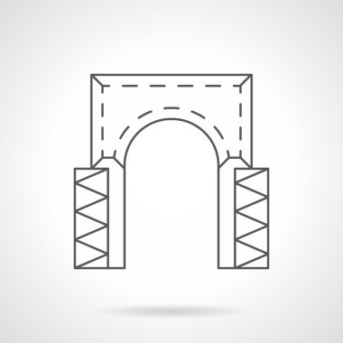 Dikdörtgen kemer düz çizgi vektör simgesi