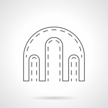 Üçlü kemer düz çizgi vektör simgesi
