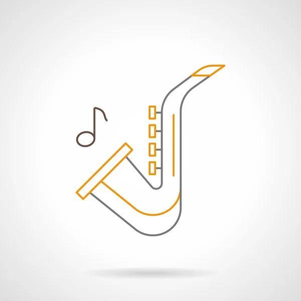 Sax melody flat line vector icon — Stock Vector