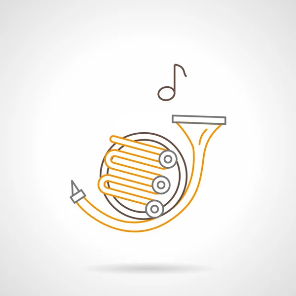 French horn melody flat line vector icon — Stock Vector