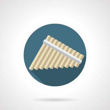 Panpipes düz renk vektör simgesi yuvarlak