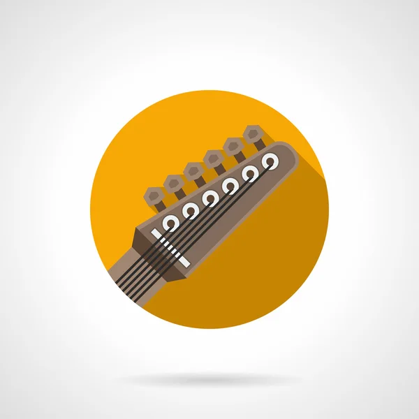 Tête de guitare rond plat icône vectorielle de couleur — Image vectorielle