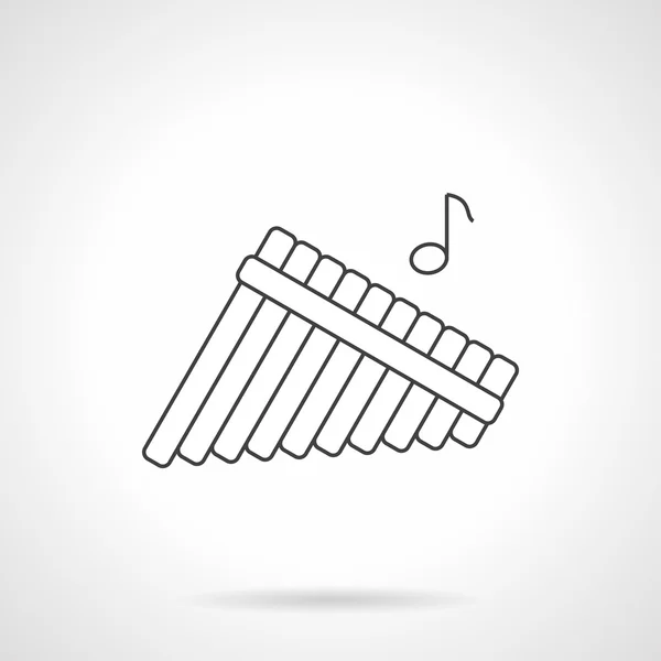 Pan pipes flat line vector icon — Stock Vector