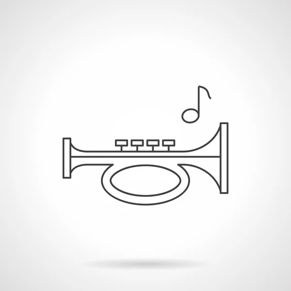 Trumpet pipe flat line vector icon — Stock Vector