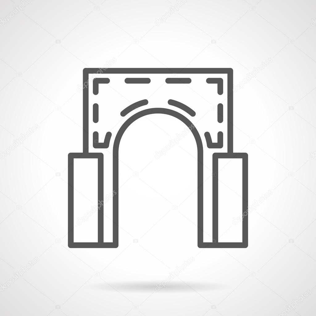 Semicircular arch simple line vector icon