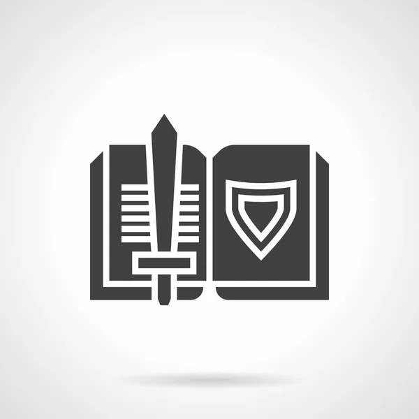 Libro sobre caballeros icono de vector de estilo glifo — Vector de stock