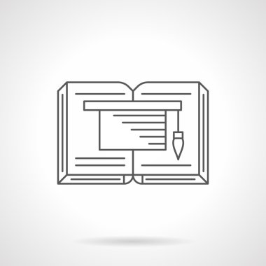 Eğitim edebiyat düz çizgi vektör simgesi