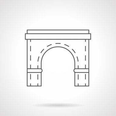 Köprü kemer öğesi düz çizgi vektör simgesi