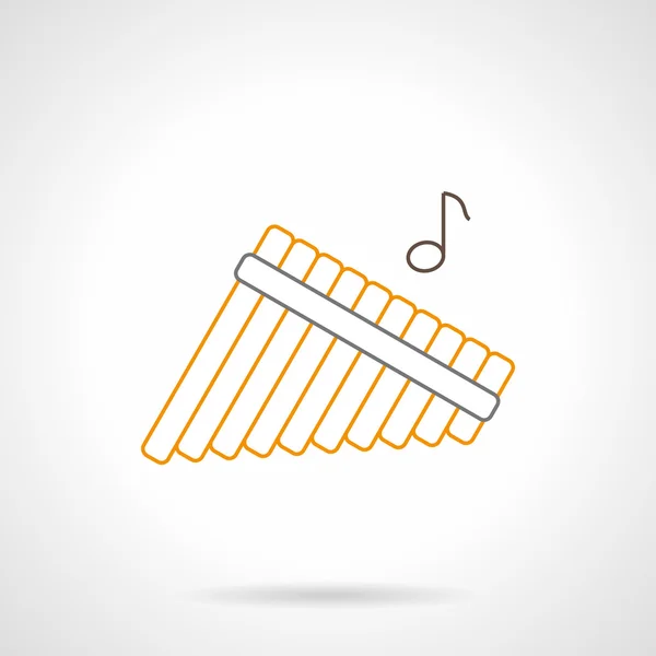 Panpipes melody flat line vector icon — Stock Vector