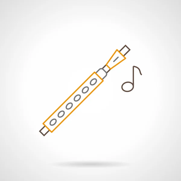 Flute melody flat line vector icon — Stock Vector