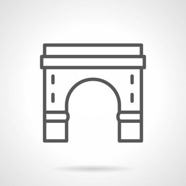 Sütunlar siyah çizgi vektör simgesi olan yuvarlak kemerli