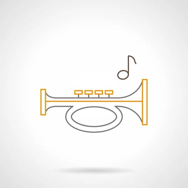 Sound horn flat line vector icon — Stock Vector