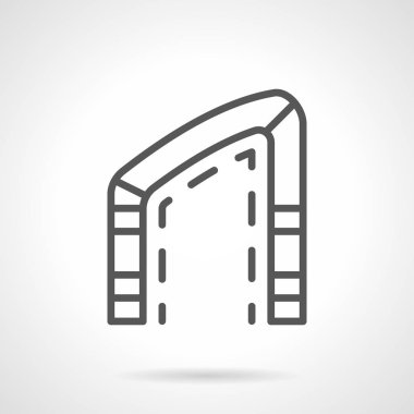 Asimetrik kemer basit çizgi vektör simgesi