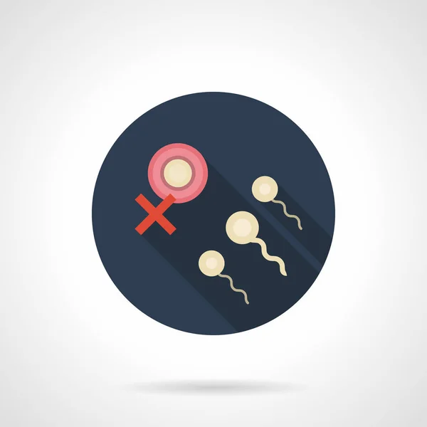 Icono de vector redondo plano de inseminación artificial — Archivo Imágenes Vectoriales