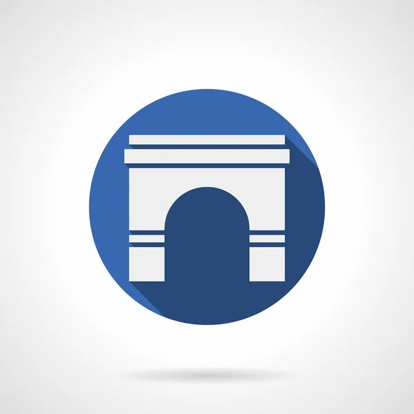 Muur archway blauwe ronde vector pictogram — Stockvector