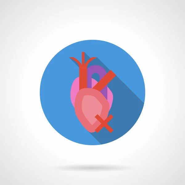 Herzschmerz flache Farbe runde Vektor-Symbol — Stockvektor
