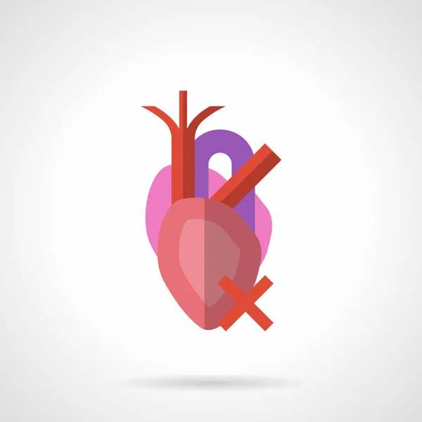 Herzkrankheit flacher Farbvektor Symbol — Stockvektor