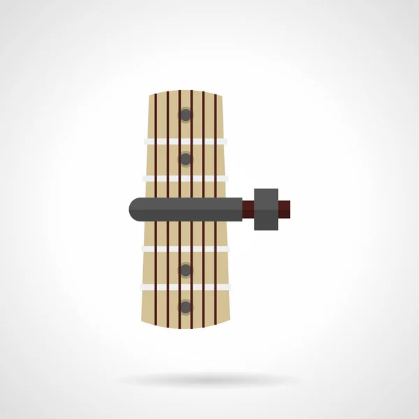 Guitarra capo icono vector de color plano — Vector de stock