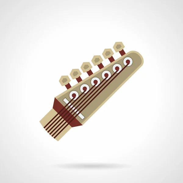 6-snarige gitaar hoofd egale kleur vector pictogram — Stockvector