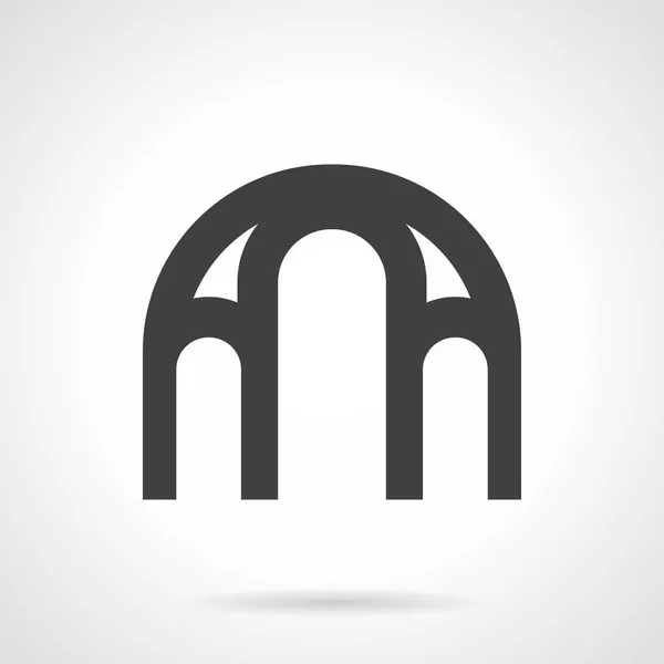 Window arch glyph style vector icon — Stock Vector