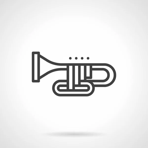 Orchestral trombone simple line vector icon — Stock Vector