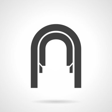 Arched corridor glyph style vector icon clipart