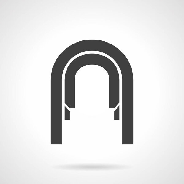 Arched corridor glyph style vector icon