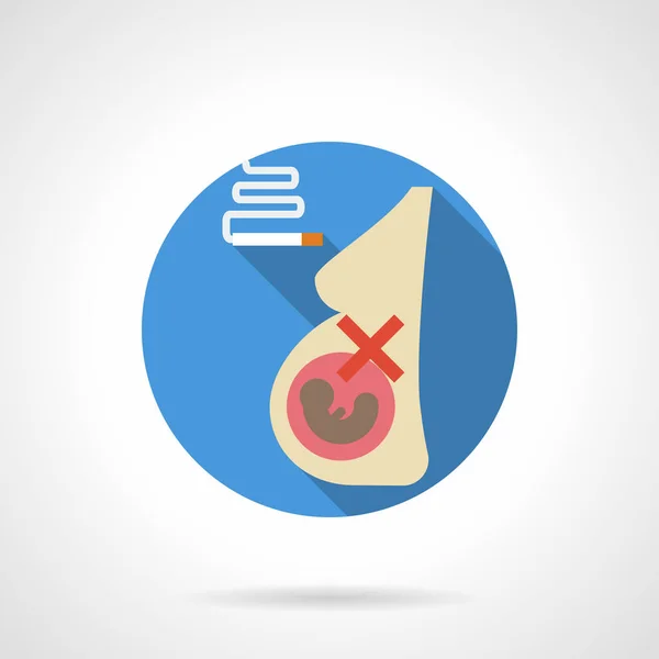 Een zwangere roker platte ronde vector pictogram — Stockvector