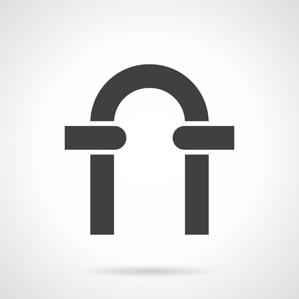 Black arch glyph style vector icon