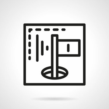 Golf bayrak basit çizgi vektör simgesi