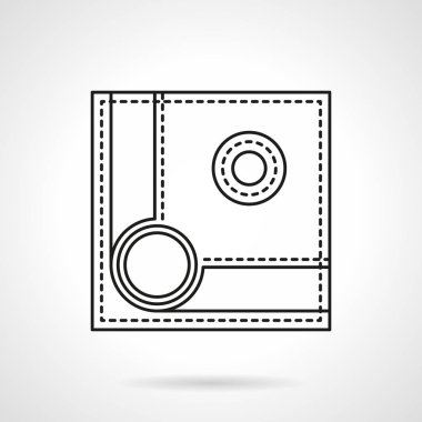 Bilardo topu düz çizgi vektör simgesi