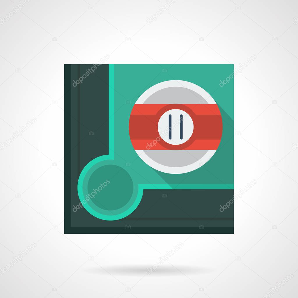 Eleventh pool ball flat square vector icon