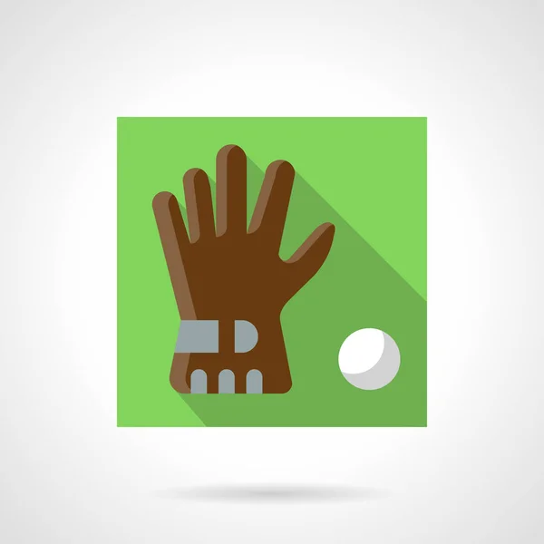 Brown golf glove flat square vector icon — Stock Vector