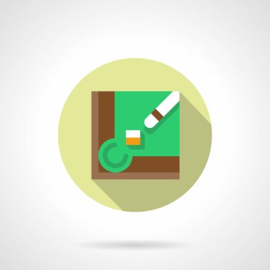 Vektör simge yuvarlak düz Bilardo oynamak