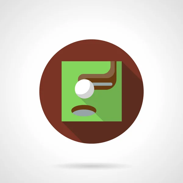 Golf putter brown flat round vector icon — Stock Vector