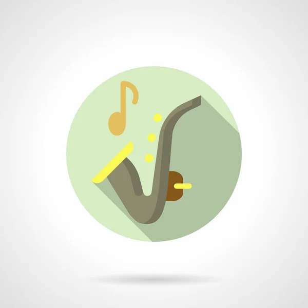 Muzieklessen. Saxofoon platte ronde vector pictogram — Stockvector
