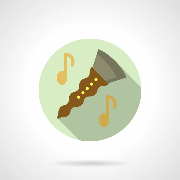 Music lessons. Clarinet flat round vector icon — Stock Vector