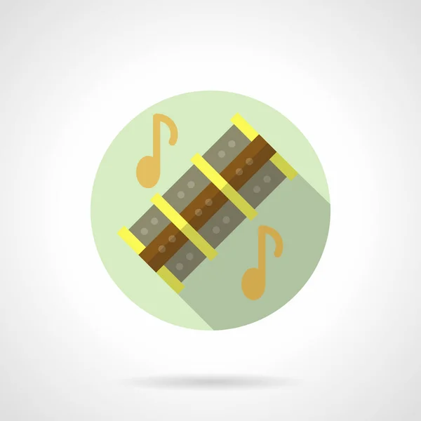 Music lessons. Reed pipes flat round vector icon — Stock Vector