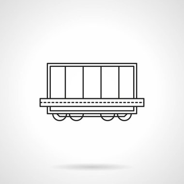 Kapsayıcı düz çizgi vektör simgesi olan demiryolu platformu